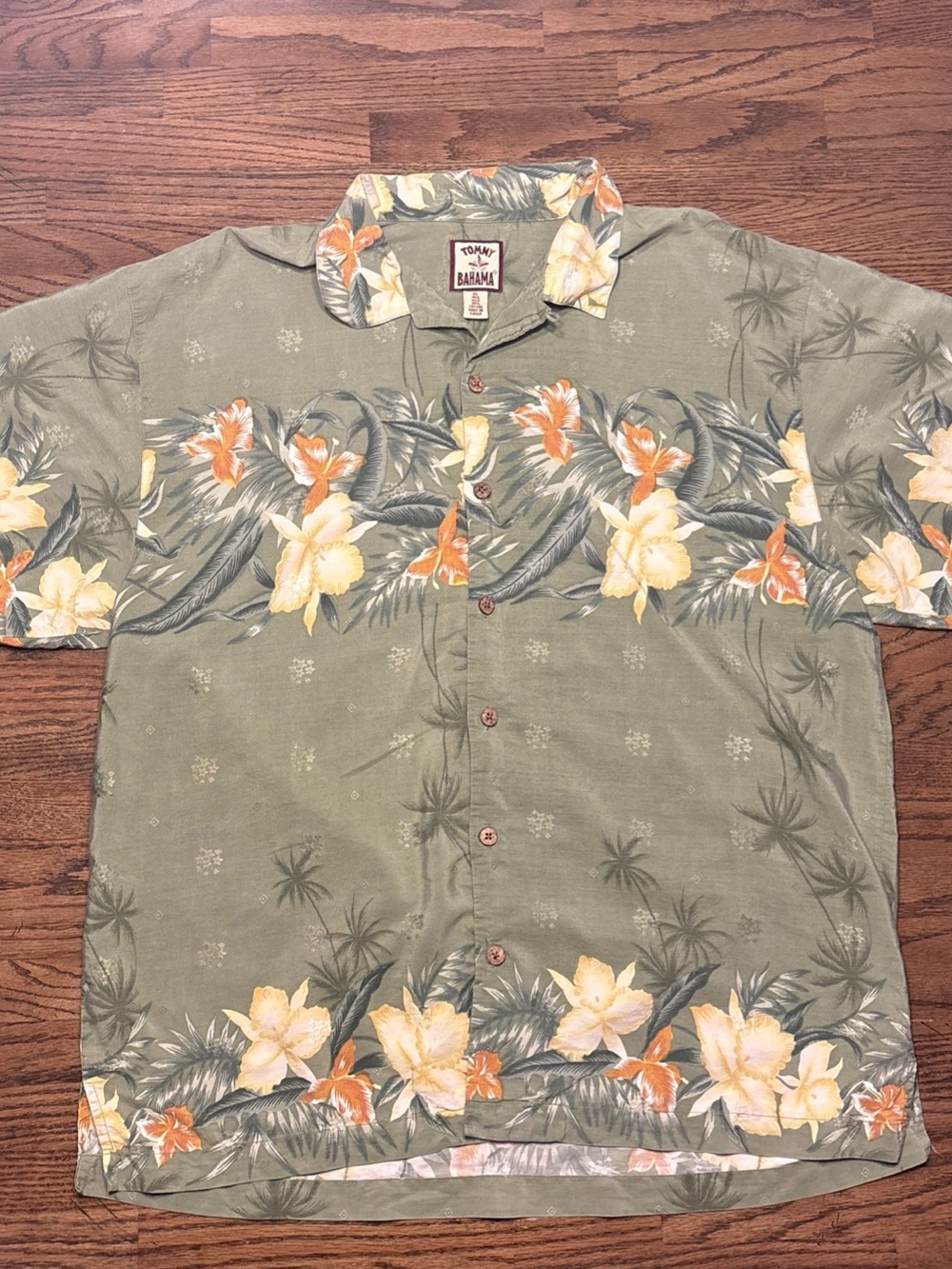 TOMMY BAHAMA MEN'S HAWAIIAN FLORAL PRINT 70% SILK 30% COTTON SHIRT XL